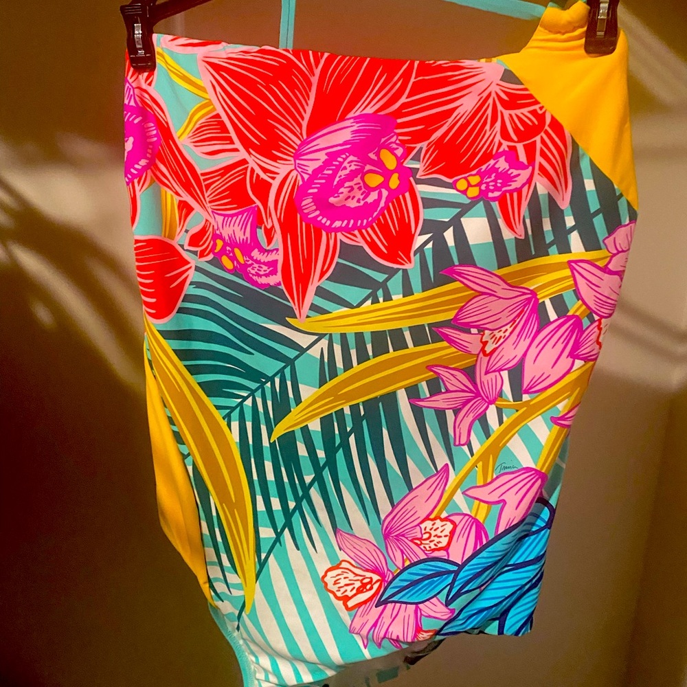Trina Turk multicolor swimsuit 18w